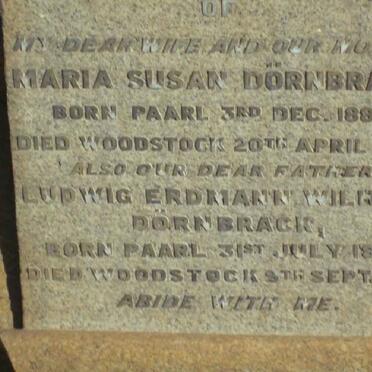 DORNBRACK Ludwig Erdmann Wilhelm 1881-1946 &amp; Maria Susan 1883-1939