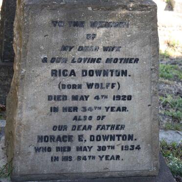 DOWNTON Horace E. -1934 &amp; Rica WOLFF -1920