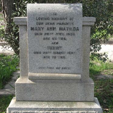 DORAN Henry -1947 &amp; Mary Ann Matilda -1933