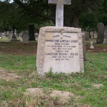 DOSE Walter Kemna -1948 &amp; Christine Lindsay WILSON -1918