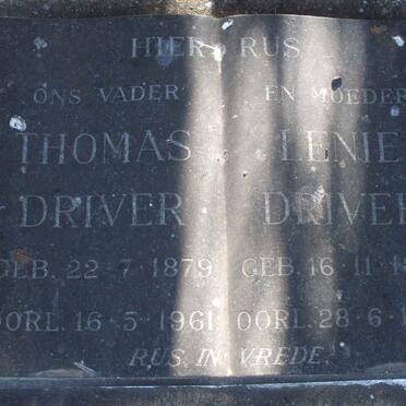 DRIVER Thomas 1879-1961 &amp; Lenie 1883-1963