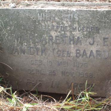 DYK Margaretha J.E., van nee BAARD 1875-1958