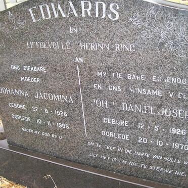 EDWARDS John Daniel Joseph 1926-1970 &amp; Johanna Jacomina 1926-1995