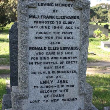 EDWARDS Frank E. -1944 &amp; Emily Jane 1894-1980 :: EDWARDS Ronald Ellis -1942