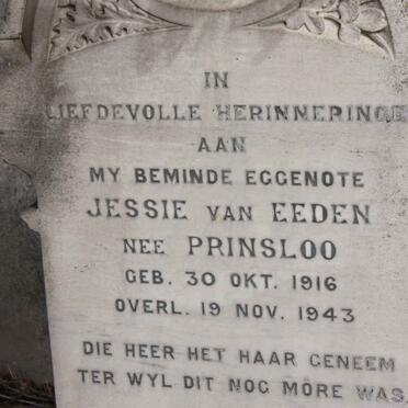 EEDEN Jessie, van nee PRINSLOO 1916-1943