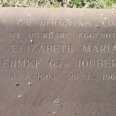 EHMKE Elizabeth Maria nee JOUBERT 1905-1968