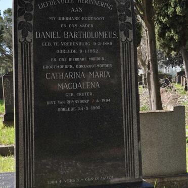 EHLERS Daniel Bartholomeus 1889-1952 &amp; Catharina Maria Magdalena TRUTER 1894-1990