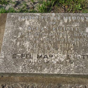 ELLIOTT Agnes 1874-1957 :: KIHN Eileen -1961 :: ELLIOTT Ethel Mary -1976