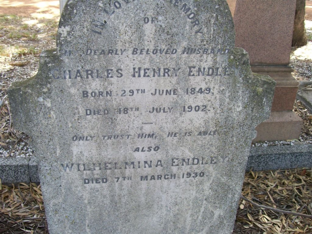 ENDLEY Charles Henry 1849-1902 &amp; Wilhelmina -1930