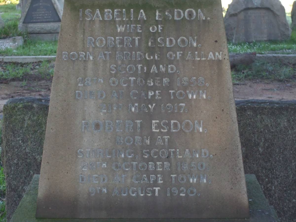 ESDON Robert 1850-1920 &amp; Isabella 1858-1917