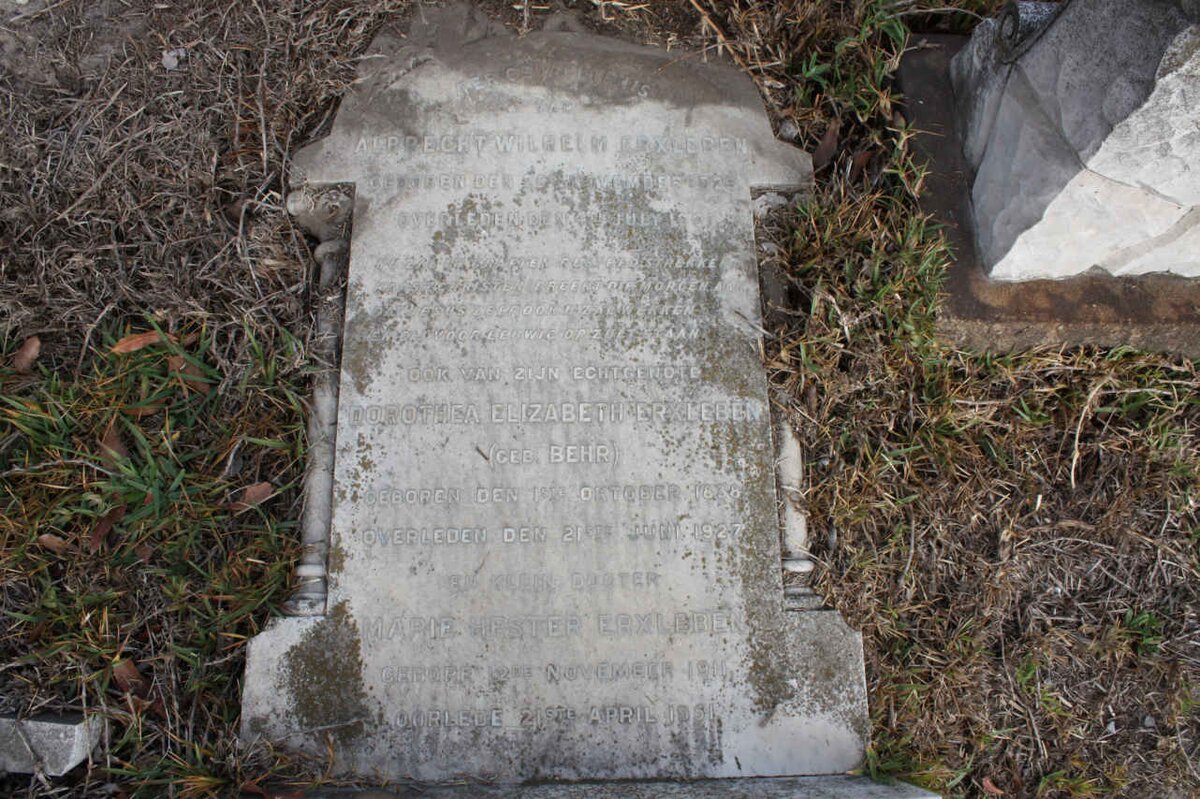 ERXLEBEN Albrecht Wilhelm 1829-1901 &amp; Dorothea Elizabeth nee BEHR 1838-1927 :: ERXLEBEN Marie Hester 1911-1951