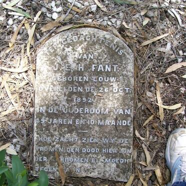 FANT J.E.H. nee LOUW -1892
