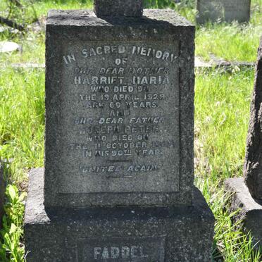 FADDEL Joseph Peter -1942 &amp; Harriet Maria -1929