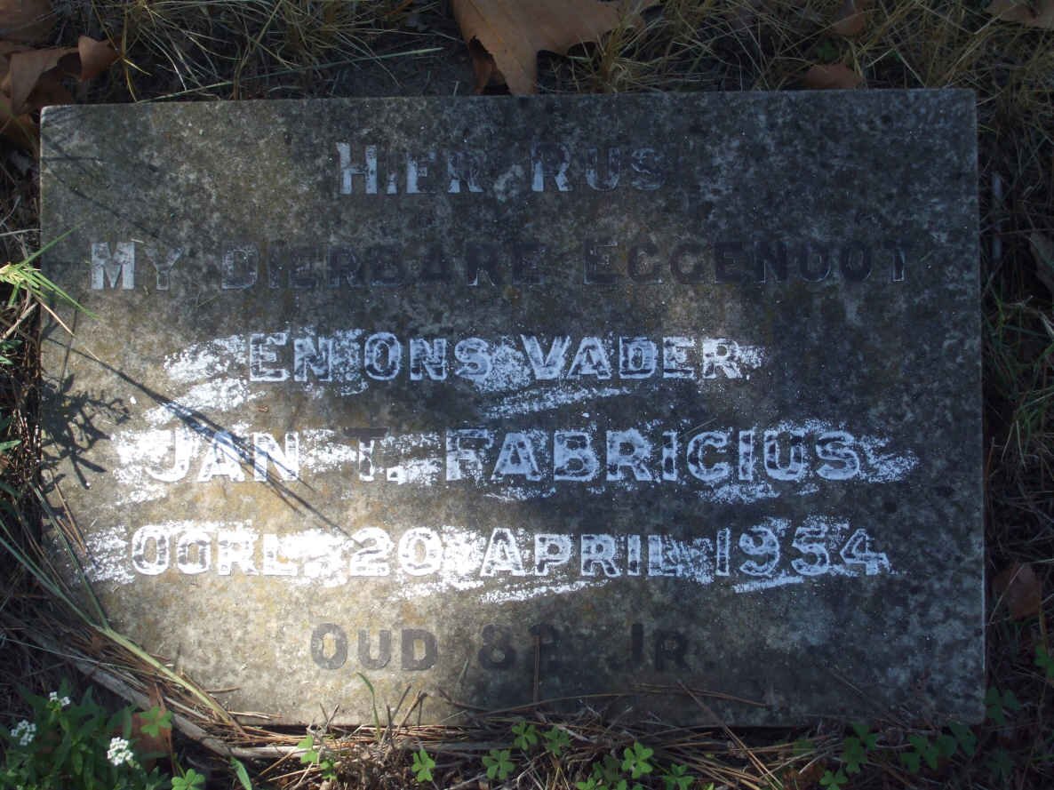 FABRICIUS Jan T. -1954