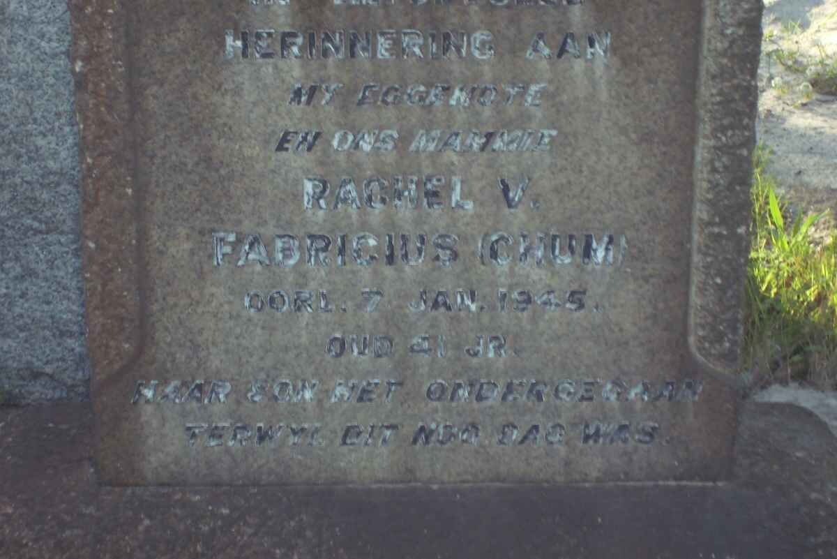 FABRICIUS Rachel V. -1945