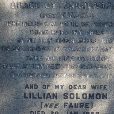 FAURE John -1938 &amp; Sophia -1921 :: UYTENBOGAARDT Grace nee VIVIERS -1934 :: SOLOMON Lillian nee FAURE -1968