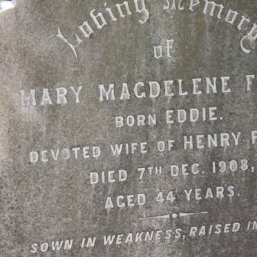 FYSH Mary Magdalene nee EDDIE -1908