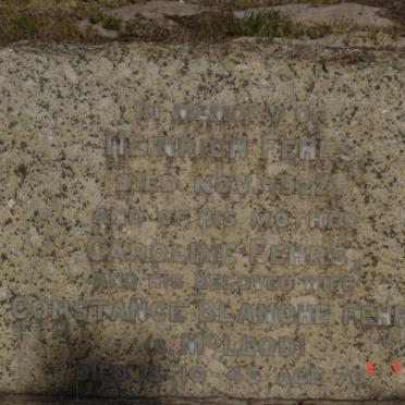 FEHRS Heinrich -1922 &amp; Constance Blanche  McLEOD -1945 :: FEHRS Caroline