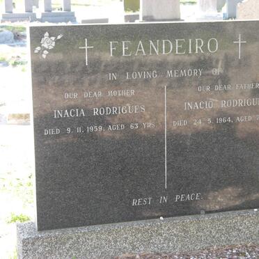 FEANDEIRO Inacio Rodrigues -1964 &amp; Inacia Rodrigues -1959