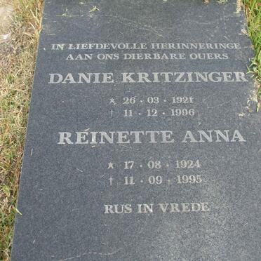 FERREIRA Danie Kritzinger 1921-1996 &amp; Reinette Anna 1924-1995