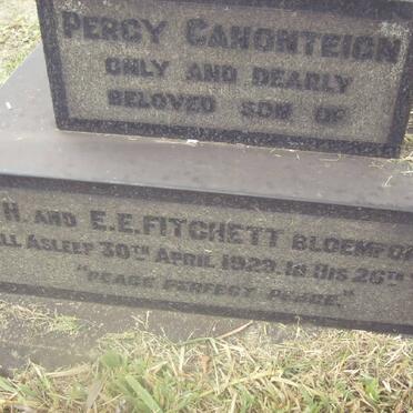 FITCHETT Percy Canonteign -1928