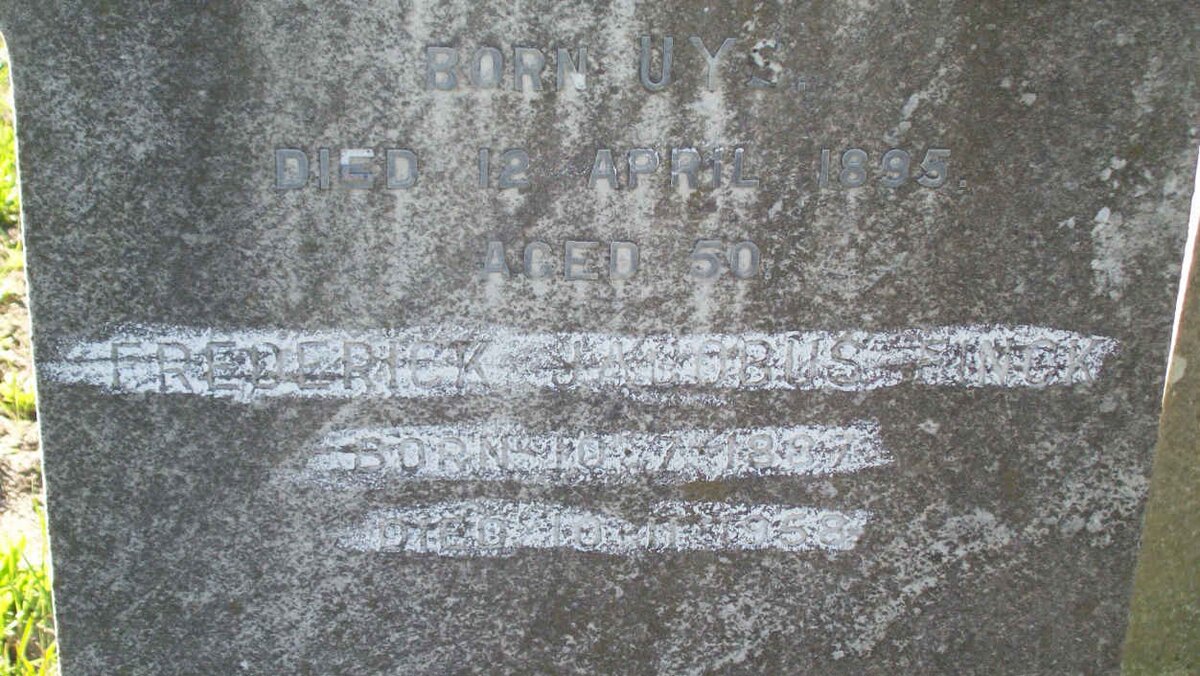 FINCK Frederick Jacobus 188?-1958