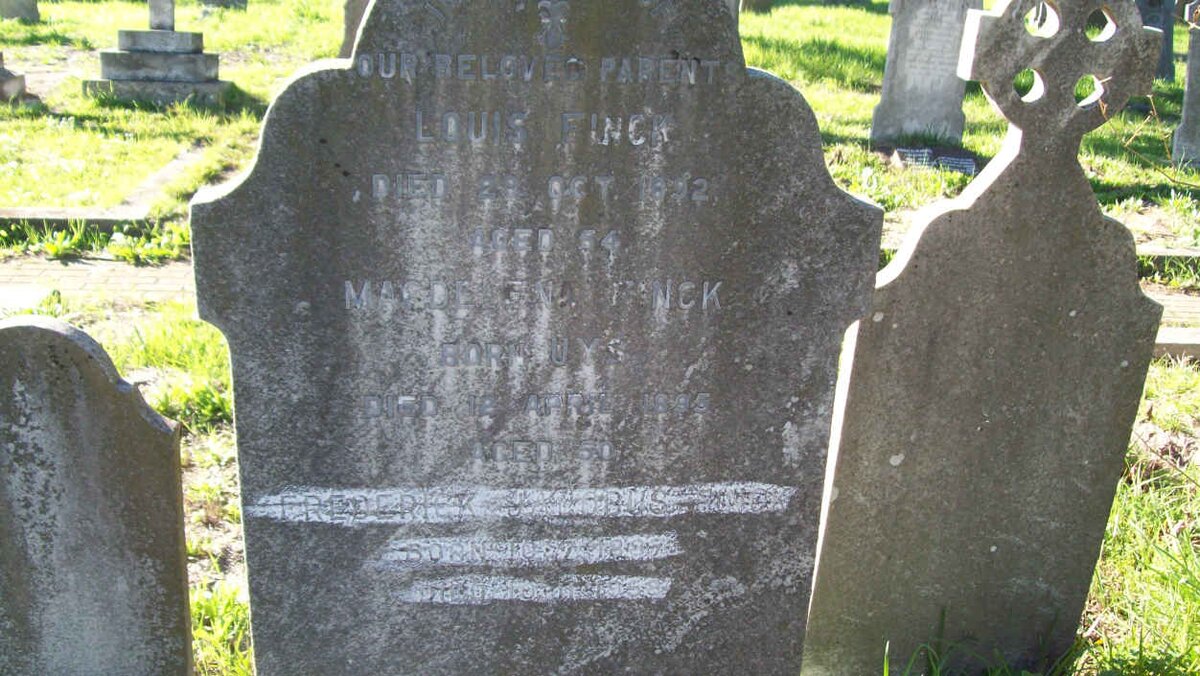 FINCK Louis  -1892 &amp; Magdelena nee UYS 1895 :: FINCK Frederick Jacobus 188?-1958