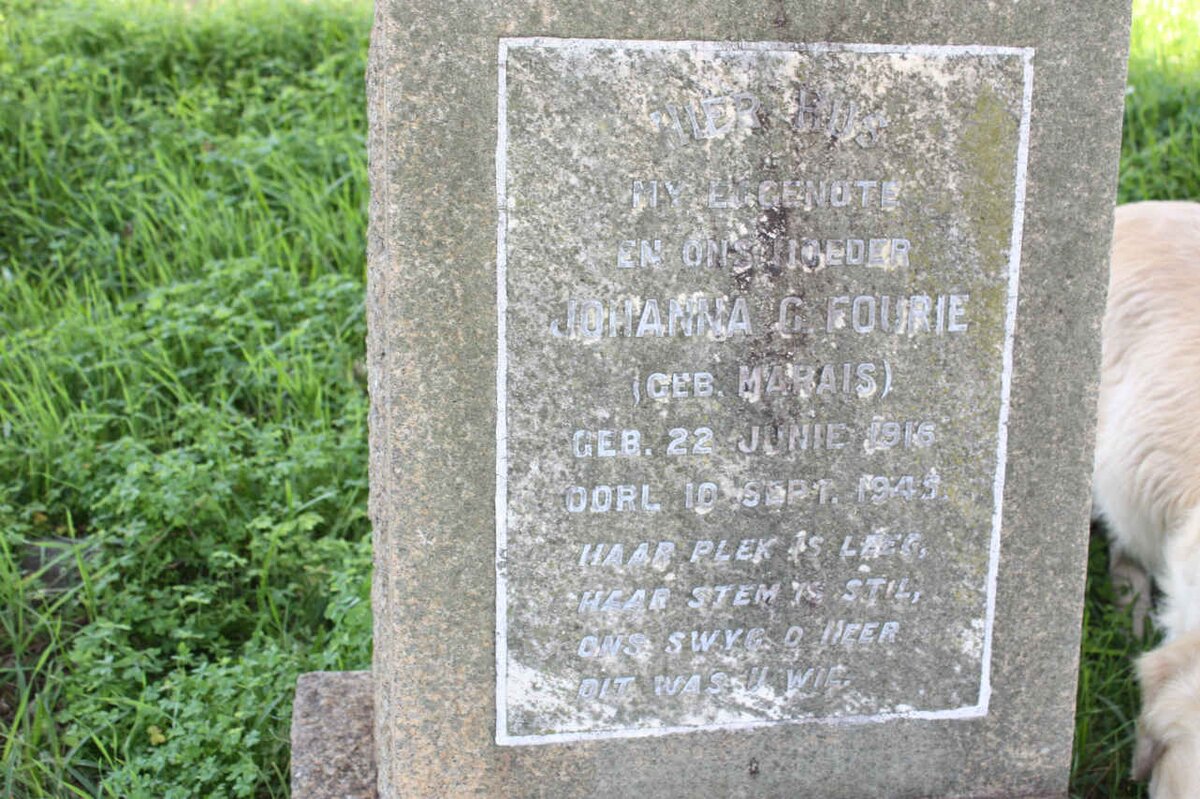 FOURIE Johanna G. nee MARAIS 1916-1945