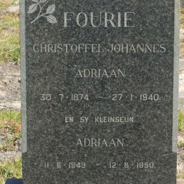 FOURIE Christoffel Johannes Adriaan 1874-1940 :: FOURIE Adriaan 1949-1950