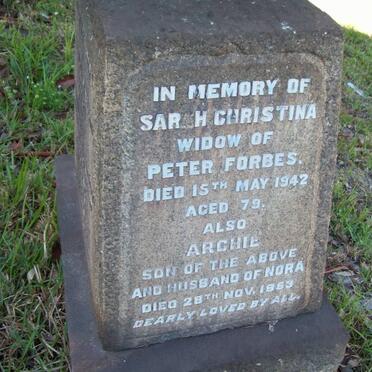 FORBES Sarah Christina -1942 :: FORBES Archie -1953