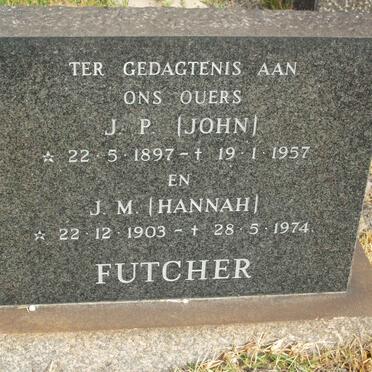 FUTCHER J.P. 1897-1957 &amp; J.M. 1903-1974