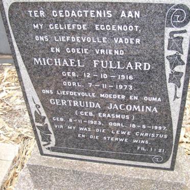 FULLARD Michael 1916-1973 &amp; Gertruida Jacomina ERASMUS 1923-1997
