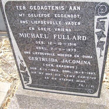 FULLARD Michael 1916-1973 &amp; Gertruida Jacomina ERASMUS 1923-1997