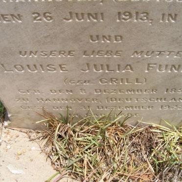 FUNKE J.H.W. 1841-1913 &amp; Louise Julia CRILL 1850-1922