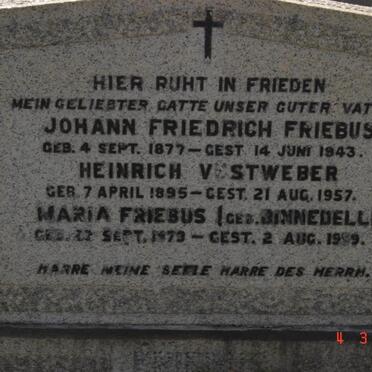 FRIEBUS Johan Friederich 1877-1943 :: VESTWEBER Heinrich 1895-1957 :: FRIEBUS Maria nee BINNEDELL 1873-1959