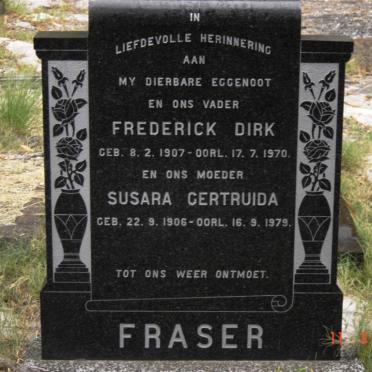 FRASER Frederick Dirk 1907-1970 &amp; Susara Gertruida 1906-1979