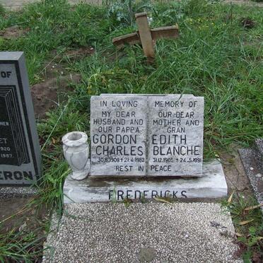 FREDERICKS Gordon Charles 1908-1982 &amp; Edith Blanche 1905-1991