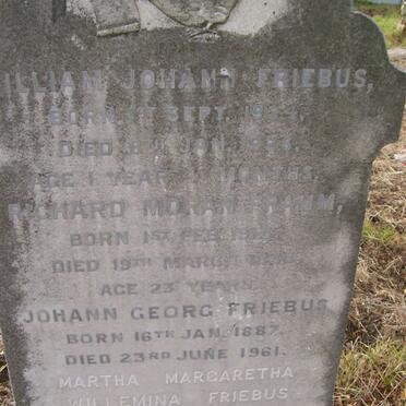 FRIEBUS Johann Georg 1887-1961 &amp; Martha Margaretha Willemina SMITH 1887-1967