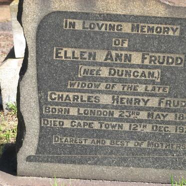 FRUDD Ellen Ann nee DUNCAN 1848-1926