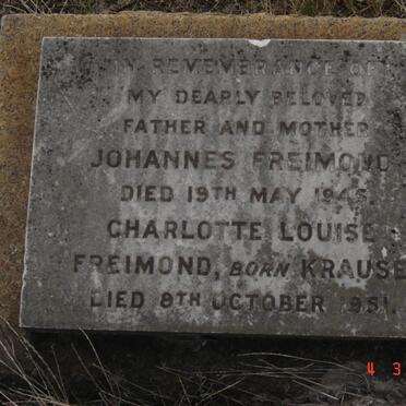 FREIMOND Johannes -1945 &amp; Charlotte Louise KRAUSE -1951