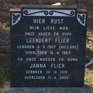 FLIER Leendert 1907-1969 &amp; Janna 1910-2000
