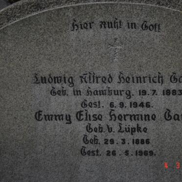 GARTZ Ludwig Alfred Heinrich 1883-1946 &amp; Emmy Elize Hermine LUPKE 1886-1969