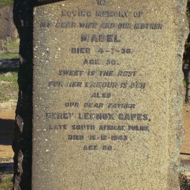 GAPES Percy Lennox  -1943  &amp; Mabel  -1936 