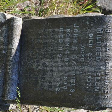 GABRIELS John G. 1878-1952 &amp; Elizabeth -19?? :: GABRIELS Mildred Helen -1937