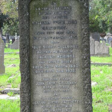 GALLOWAY John Short 1874-1935 &amp; Johanna Jacoba Antoinetta Maria VAN DER LINDE 1867-1940