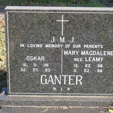 GANTER Oskar 1906-1993 &amp; Mary Magdalene LEAMY 1908-1988