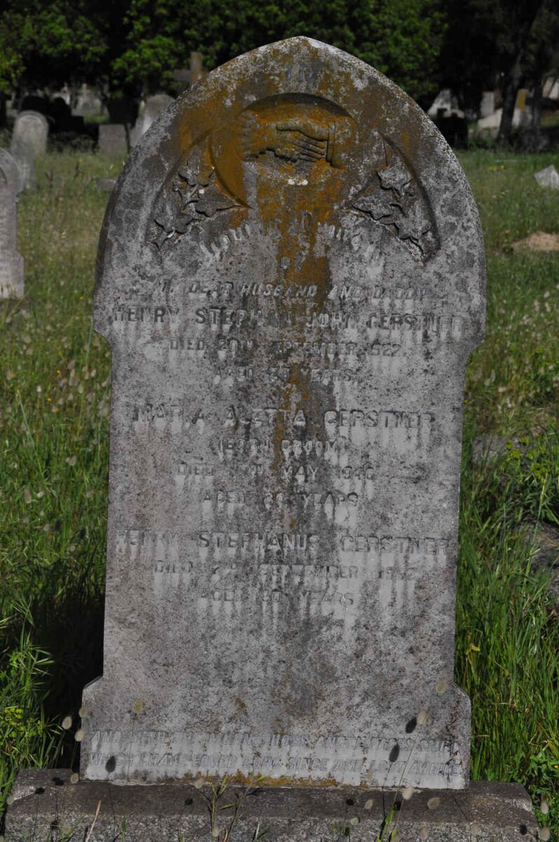 GERSTNER Henry Stephan John -1922 :: GERSTNER Maria Aletta nee GROOM -1946 :: GERSTNER Henry Stephanus -1952