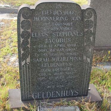 GELDENHUYS Elias Stephanus Jacobus 1889-1958 &amp; Sarah Wilhelmina LOUBSER 1892-1960