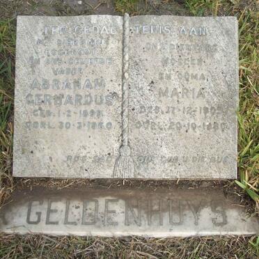 GELDENHUYS Abraham Gerhardus 1899-1960 &amp; Maria 1905-1980