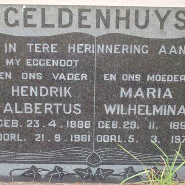 GELDENHUYS Hendrik Albertus 1888-1961 &amp; Maria Wilhelmina 1892-1976